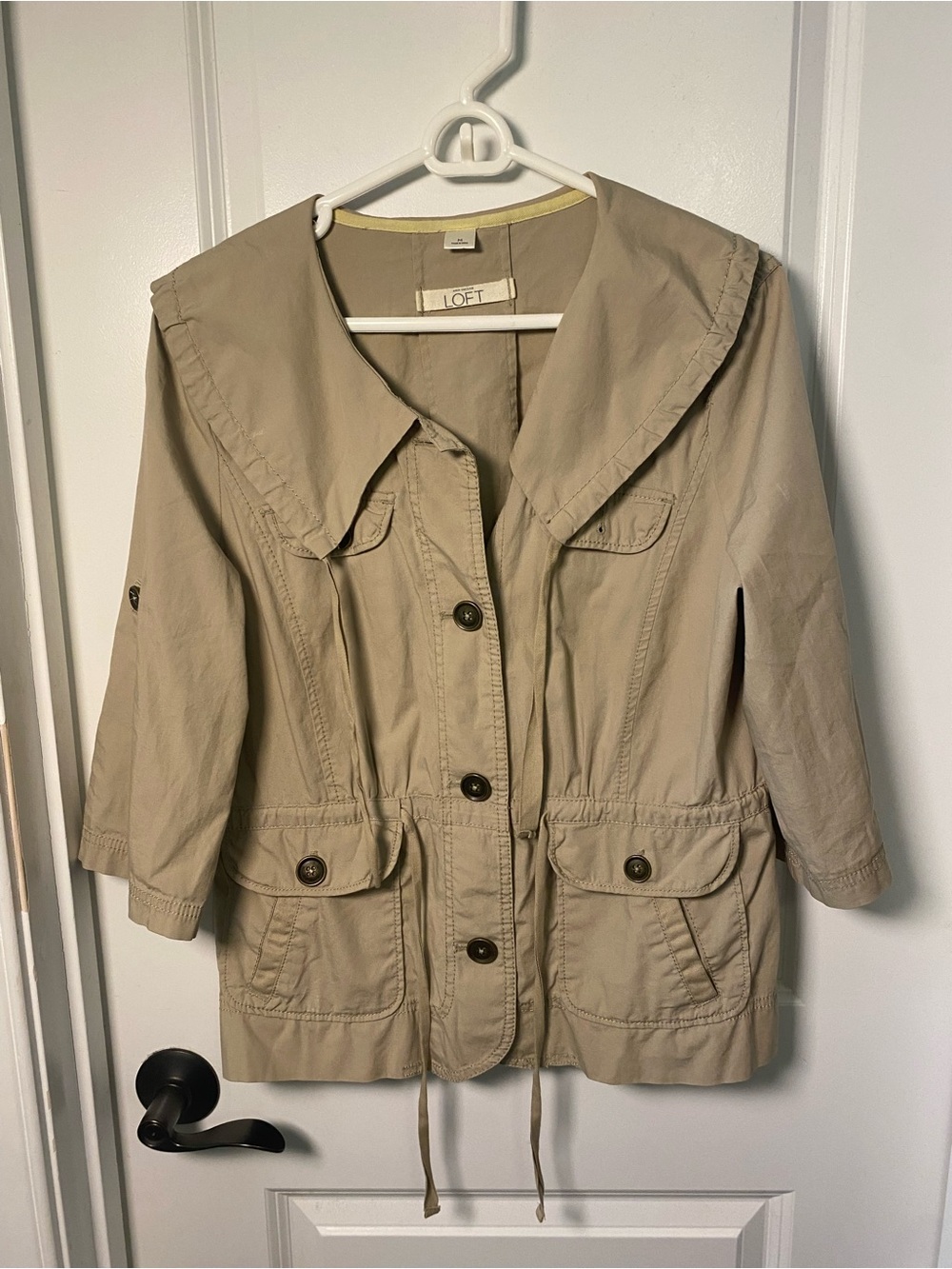 LOFT Tan Utility Jacket with Flap Pockets